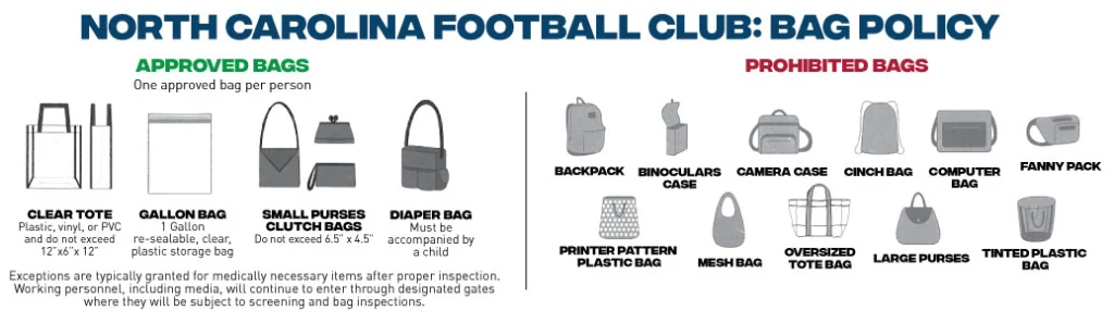 Clear Bag Policy and Prohibited Items - Pittsburgh Riverhounds SC